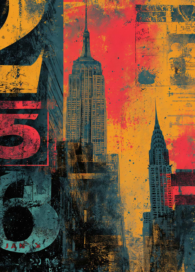 New York City Grunge Skyline
