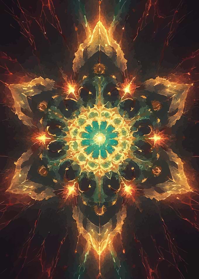 Abstract Fiery Mandala
