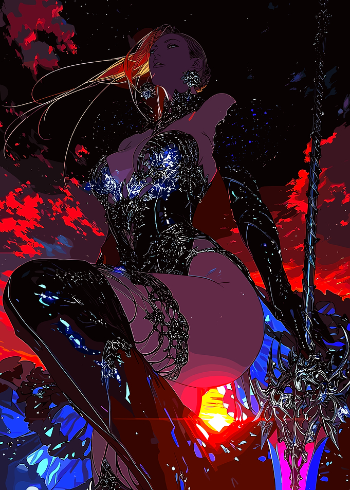 Dark Fantasy Warrior Woman with Sword