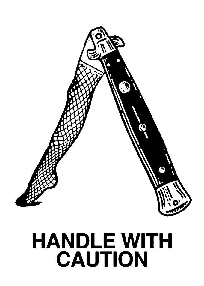 Handle With Caution Knife and Leg