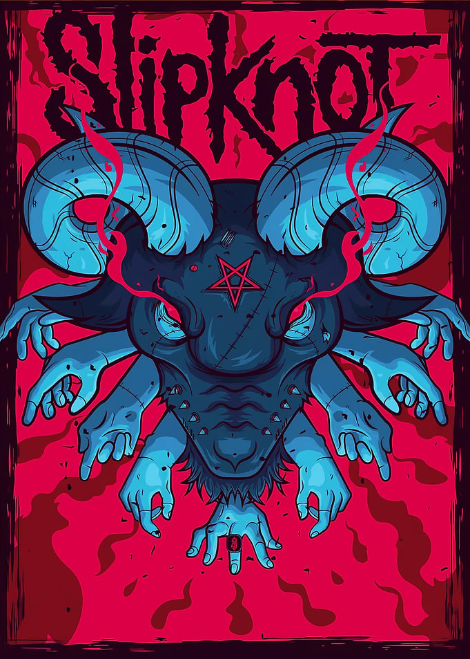 Slipknot Goat Demon Pentagram Art