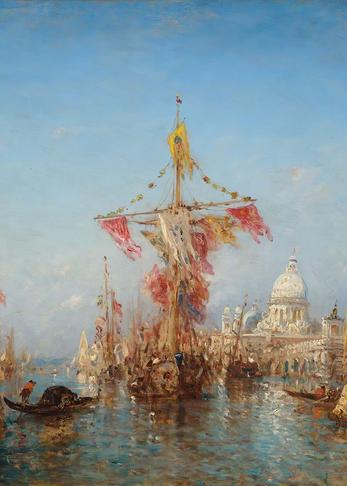 Venetian Canal with Boats and Buildings