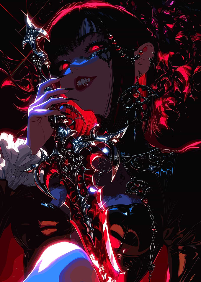 Dark Fantasy Woman with Sword
