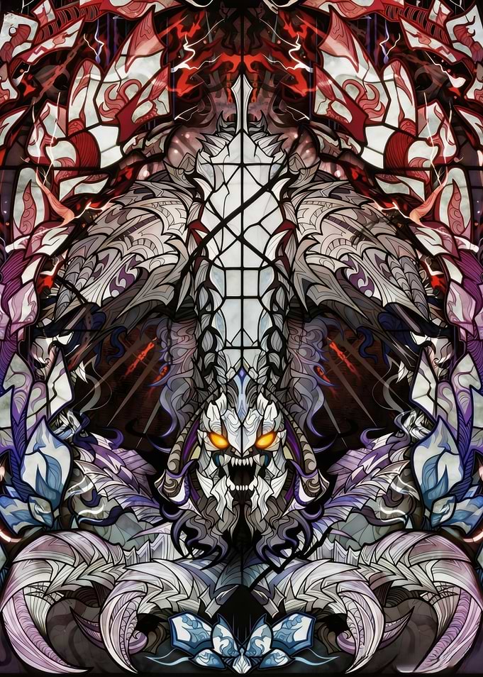 Demonic Monster Stained Glass Art