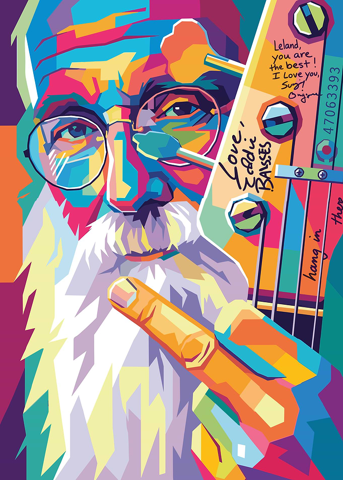 WPAP Portrait of a Musician with Guitar