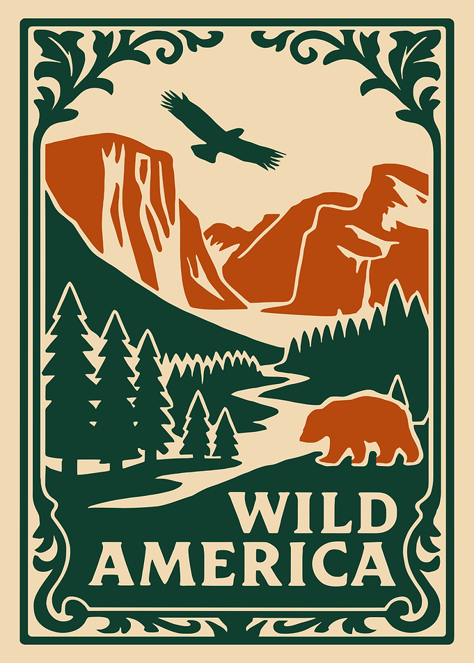 Wild America Vintage Poster