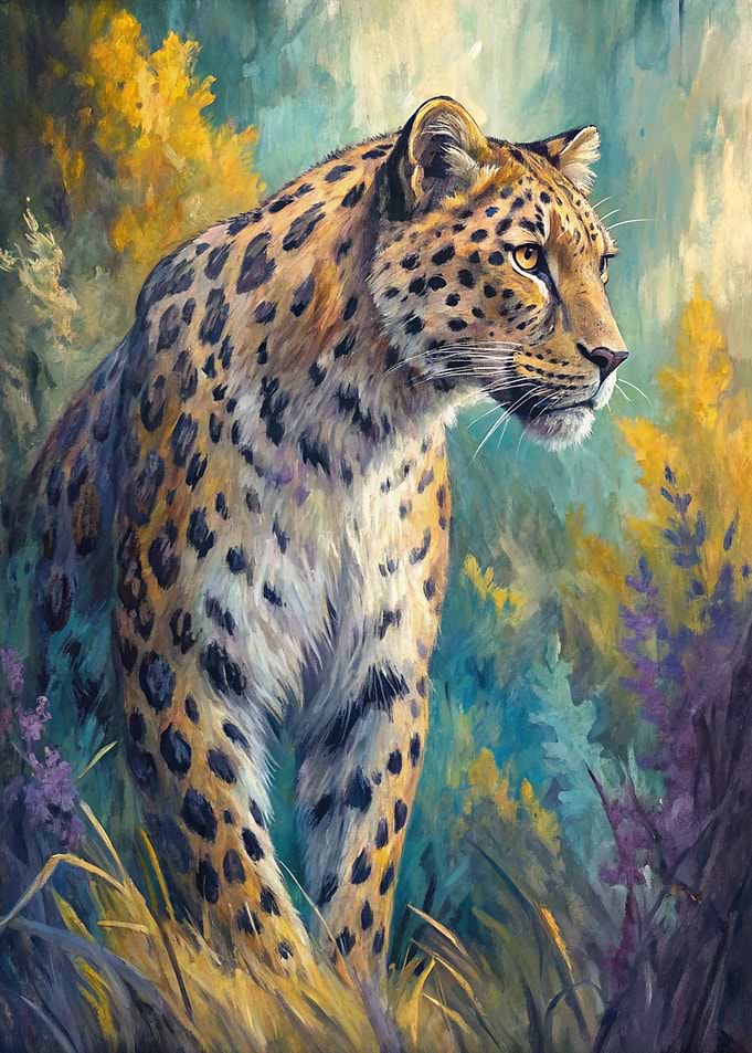 Leopard in a Lush Forest