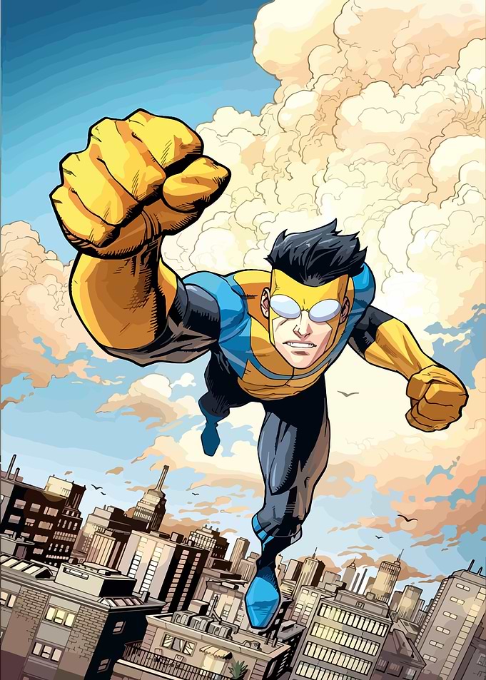 Invincible Flying Over City