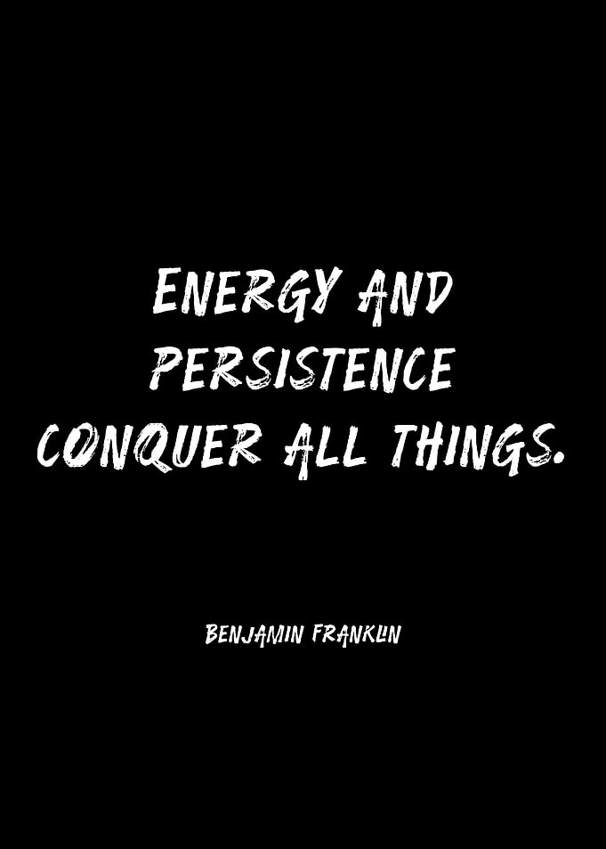 Benjamin Franklin Quote on Black Background