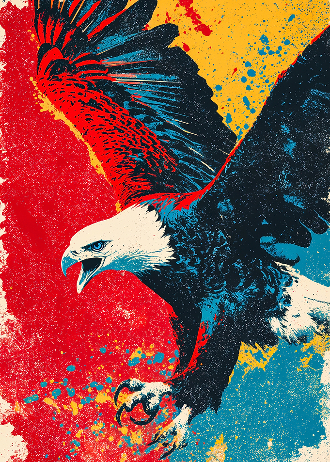 Bold Bald Eagle Pop Art