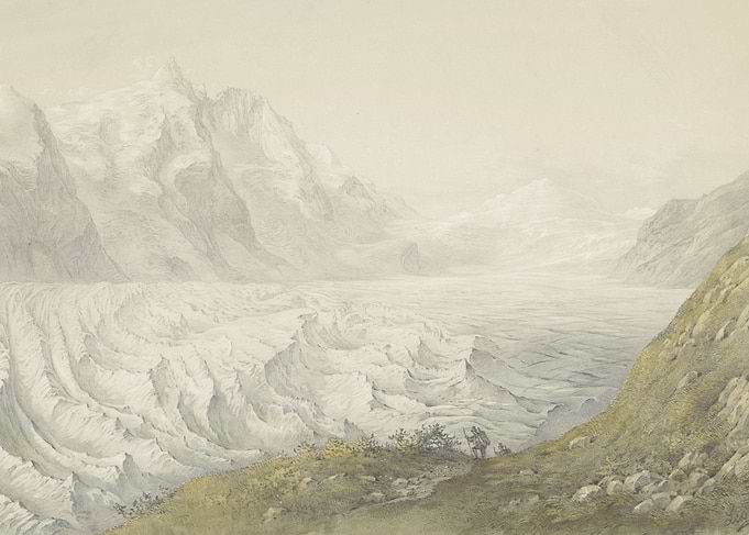 Glacier and Mountains Landscape Painting