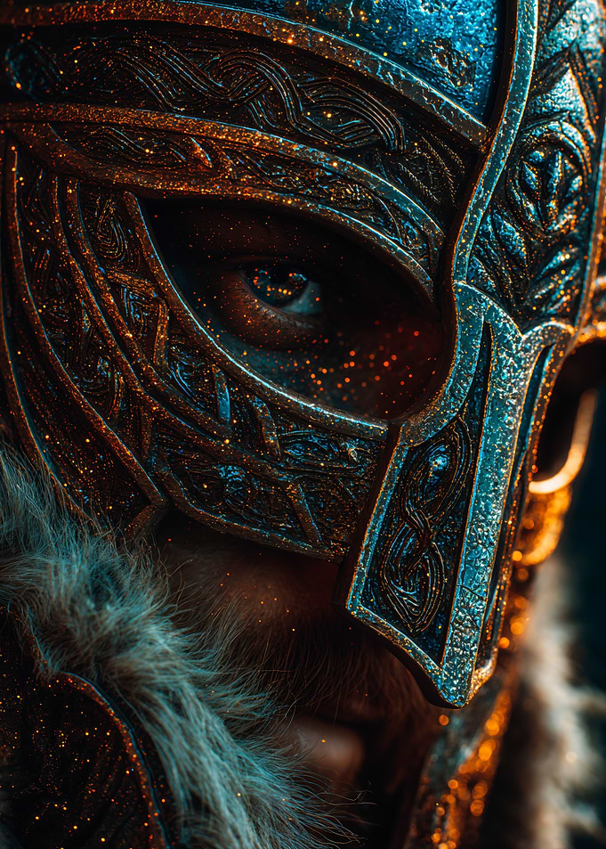 Ornate Viking Helmet Warrior Eye