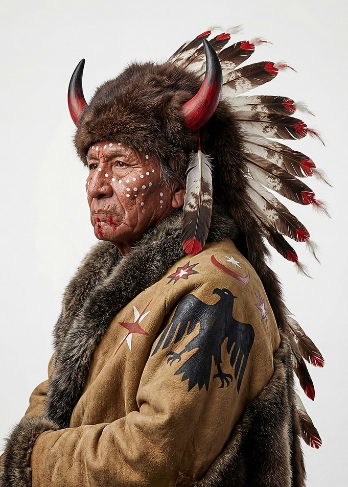 Native American Man in Traditional Attire