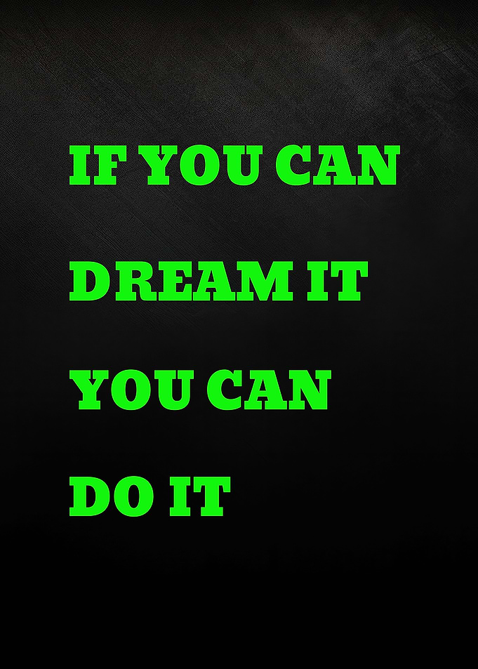 Inspirational Quote on Black Background