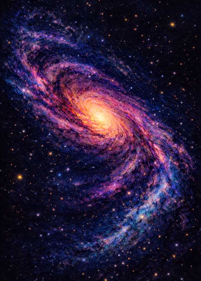 Vibrant Spiral Galaxy in Deep Space
