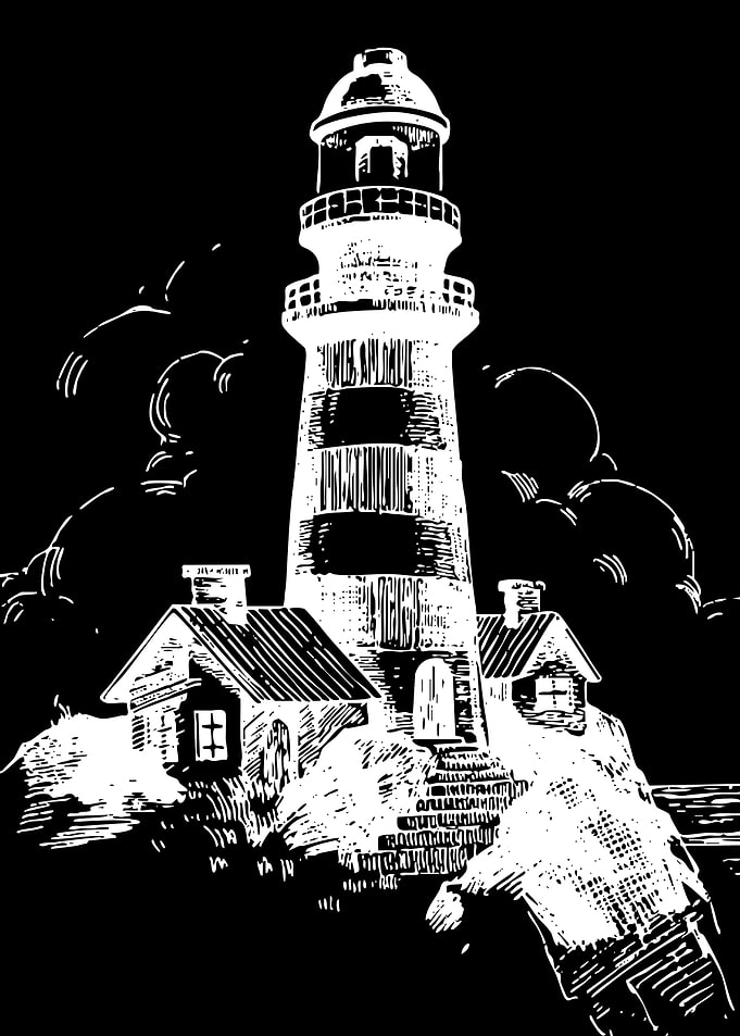 Lighthouse on a Rocky Shore
