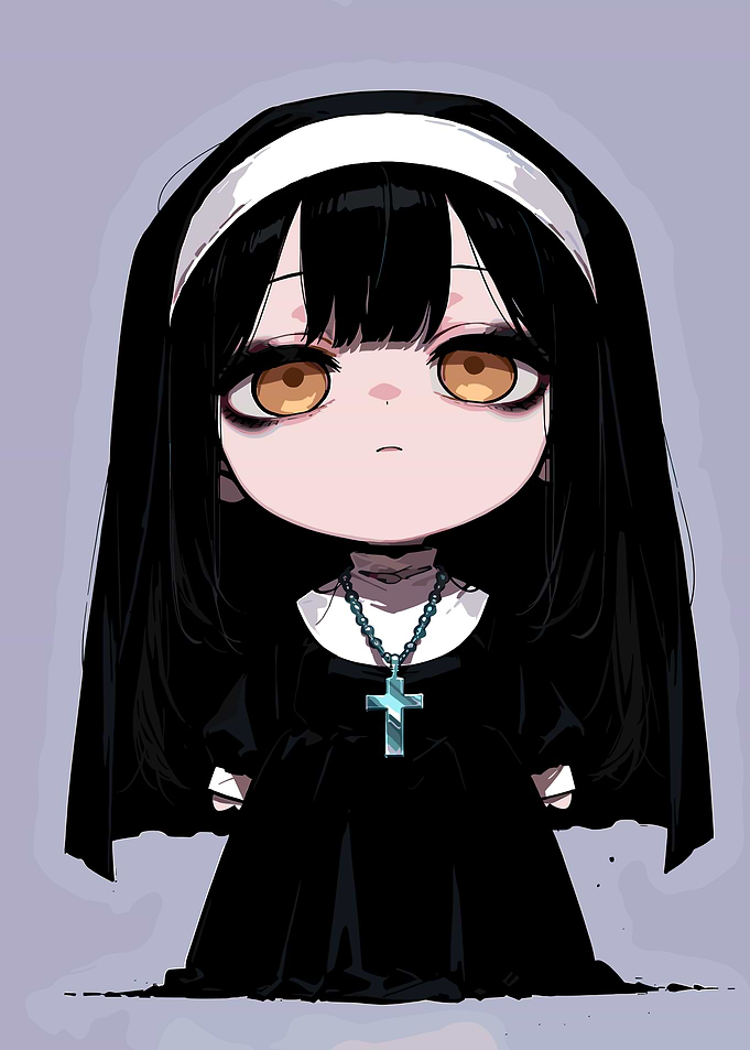Chibi Nun with Cross Necklace