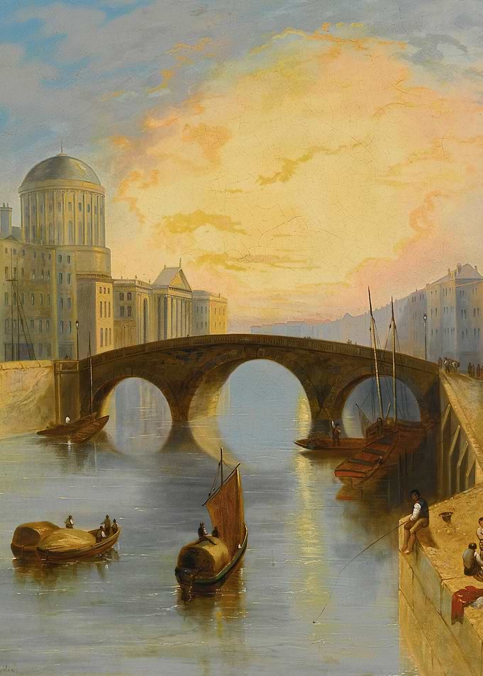 Cityscape with Bridge and Boats