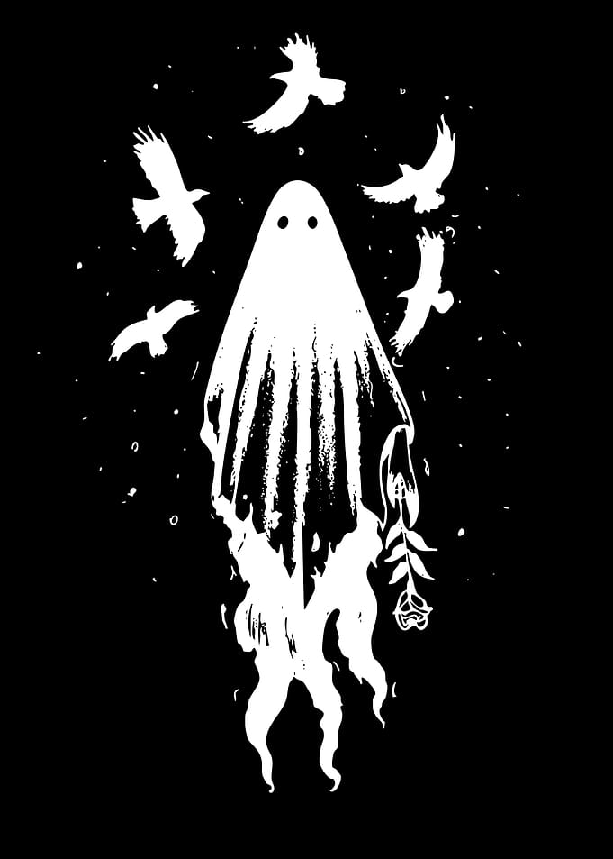 Ghost with Birds and Rose