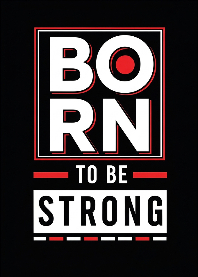 Born to be Strong - Bold Motivational Typography