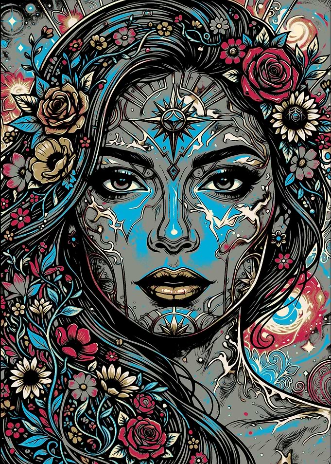 Floral Woman Portrait