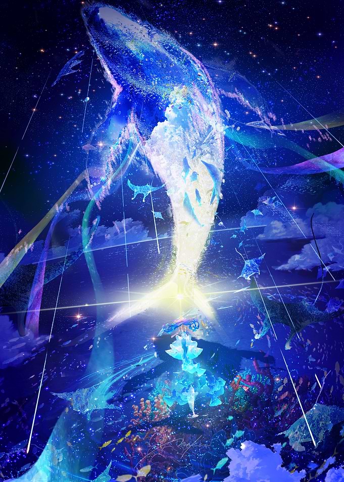 Whale in a Starry Ocean