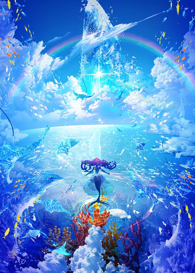 Mermaid in a Magical Underwater World