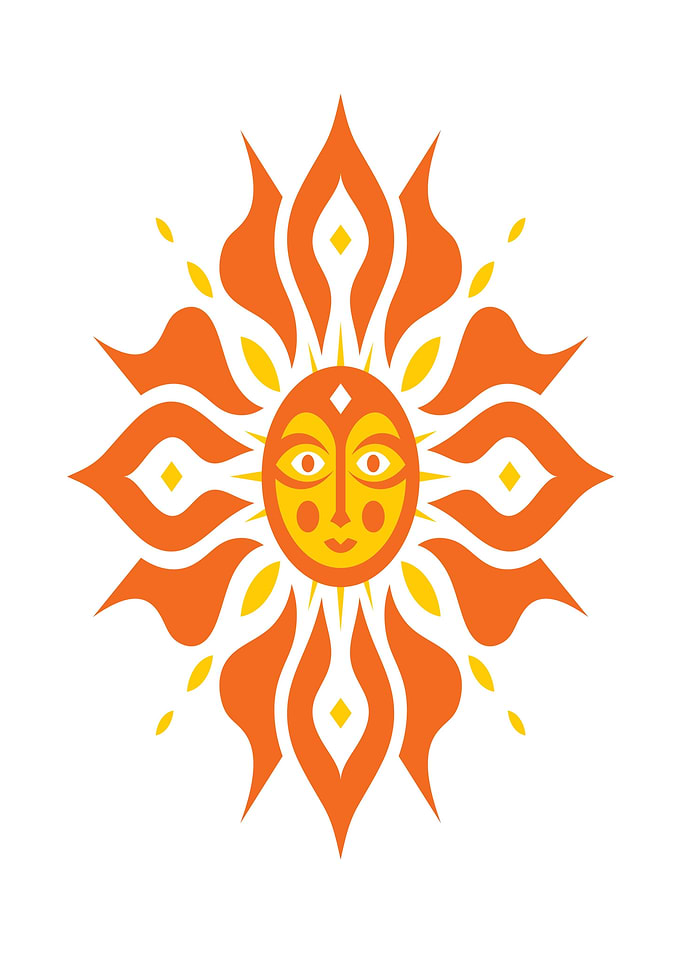 Stylized Sun with Face