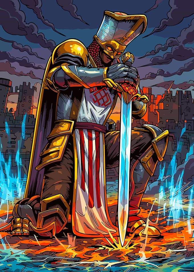 Knight Kneeling with Sword