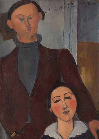 Portrait of Lipchitz and Modigliani, amedeo modigliani art
