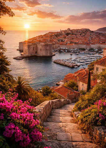 Dubrovnik Old Town Sunset