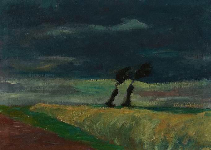 Stormy Landscape with Two Figures