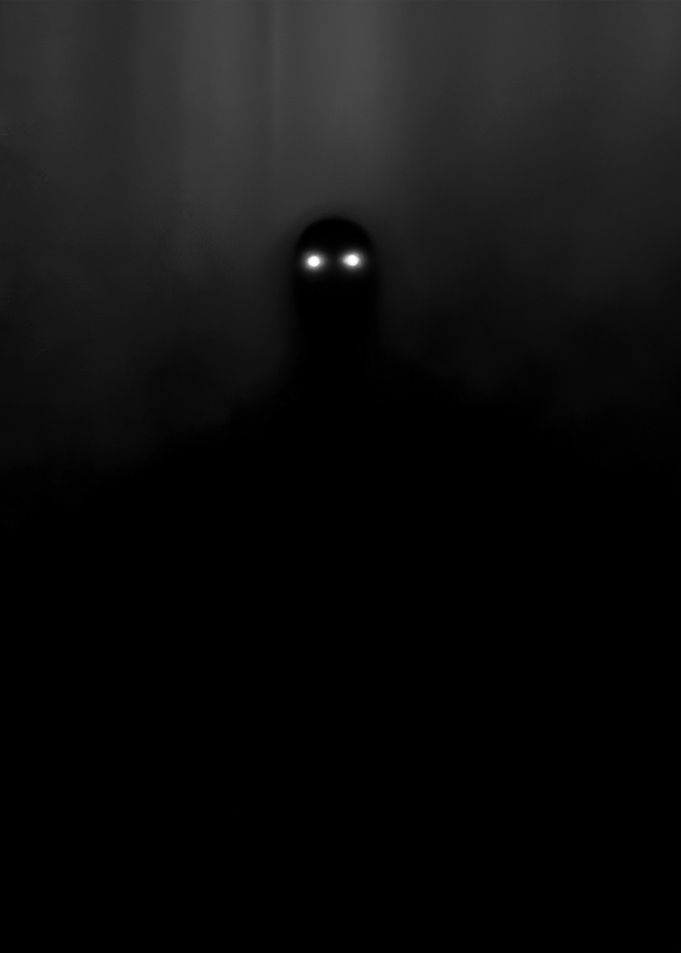 Dark Figure with Glowing Eyes