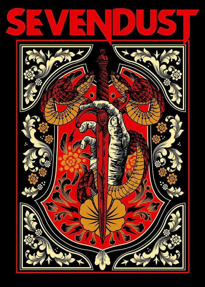 Seven Dust Band Logo with Snakes and Sword