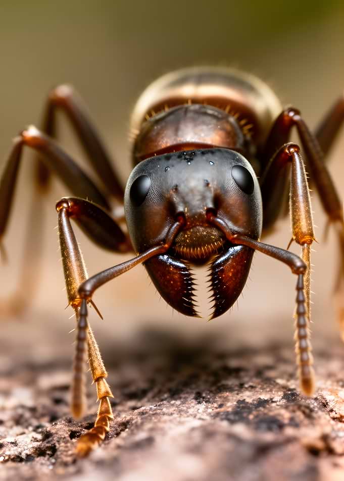 Extreme Close-up of an Ant's Head