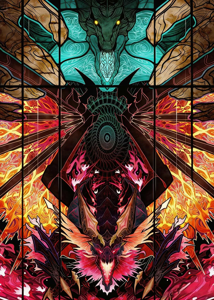 Dragon Stained Glass Art