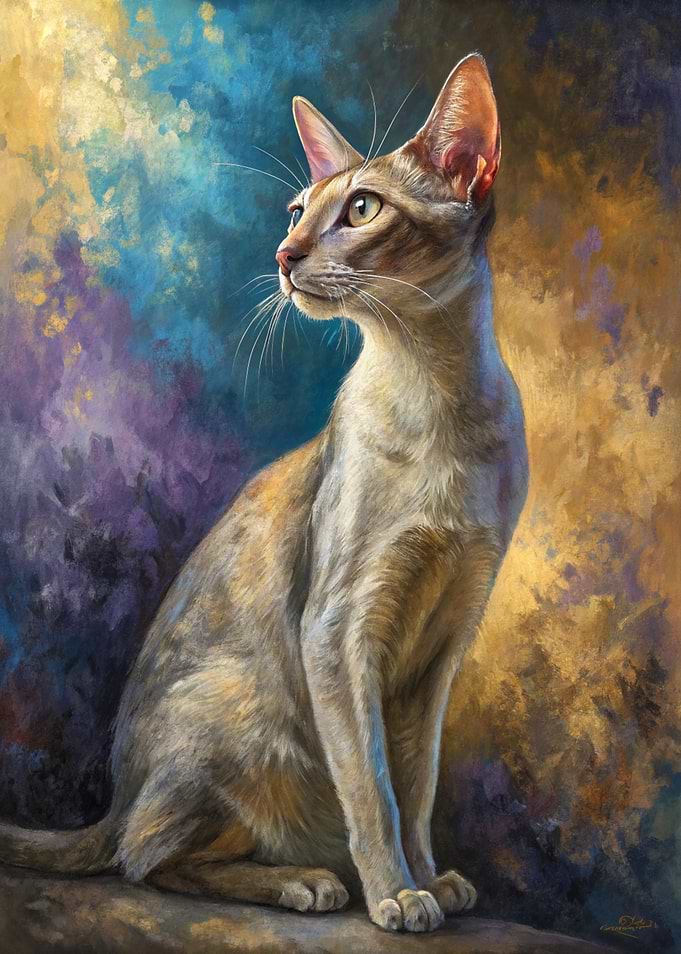 Elegant Oriental Shorthair Cat Portrait