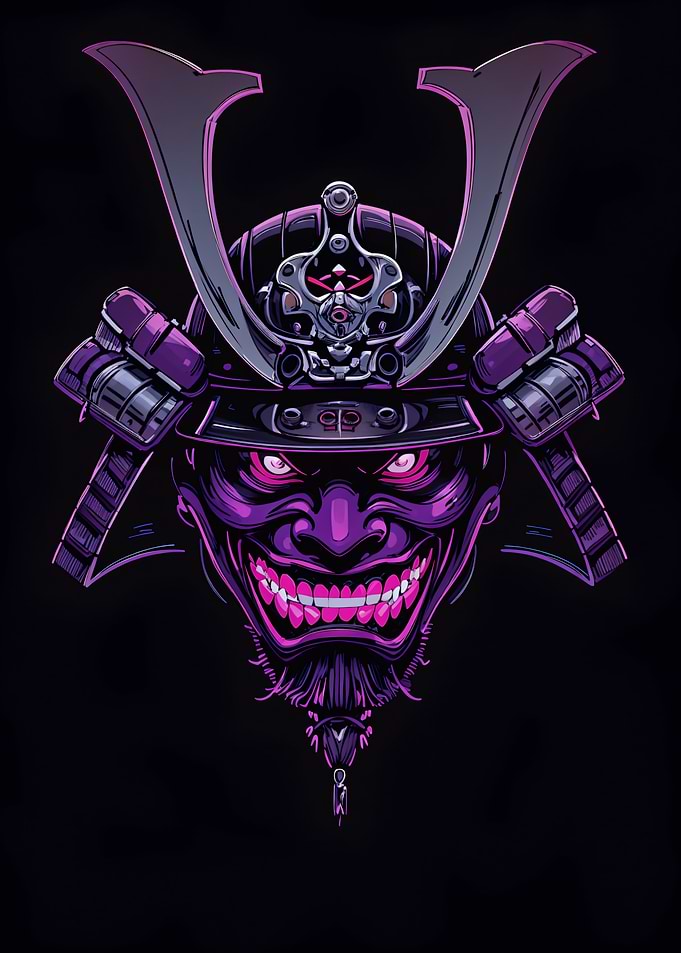 Cyberpunk Samurai Oni Mask