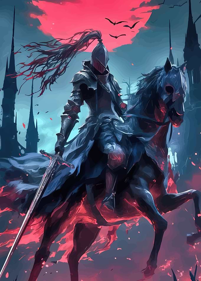 Dark Knight on Horse