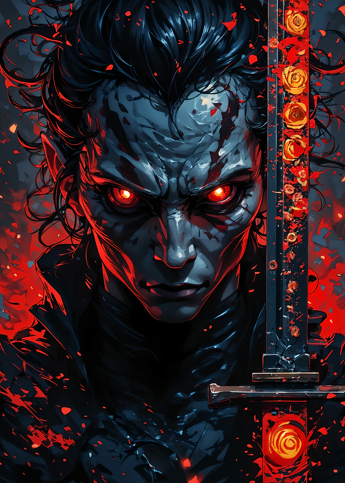 Demonic Warrior with Glowing Eyes