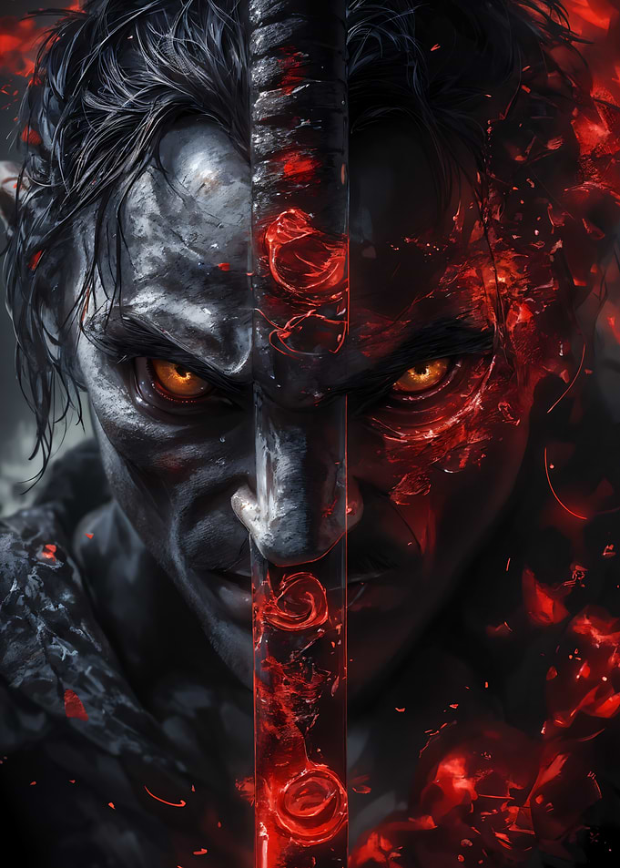 Fiery Demonic Warrior with Sword