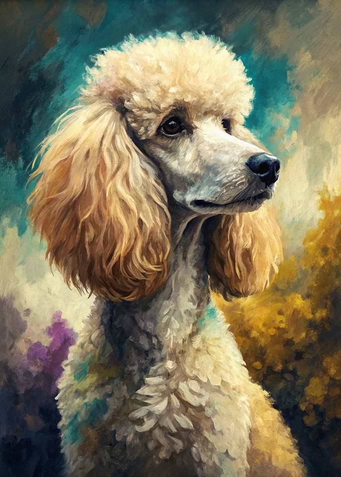 Poodle Portrait Painting