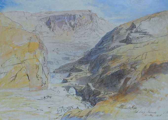 Canyon Landscape with Bridge and Figures