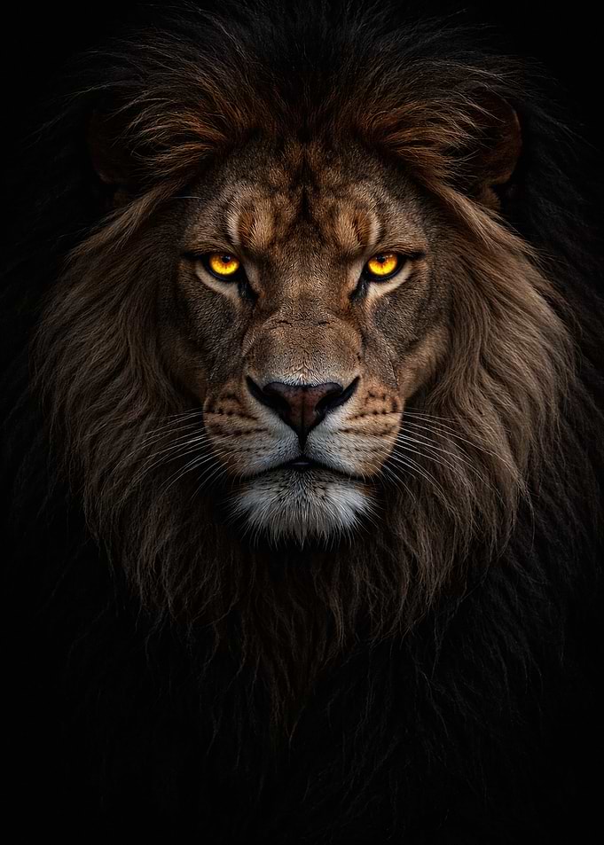 Majestic Lion with Glowing Eyes