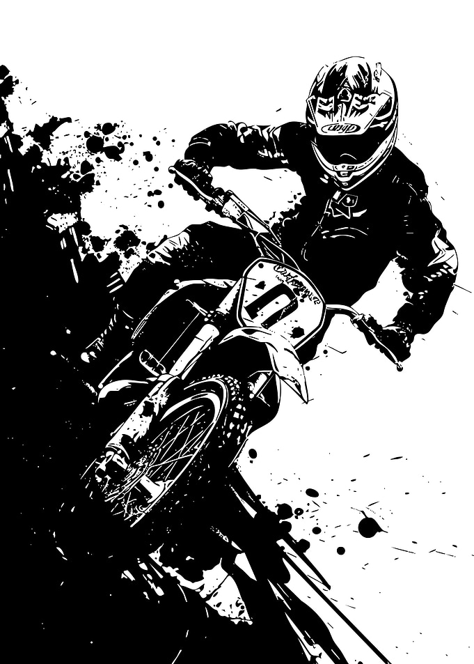Motocross Rider in Action
