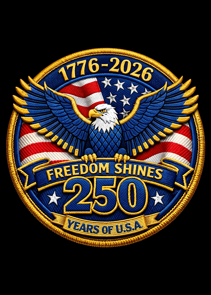 USA Freedom Shines 250 Years Eagle Patch