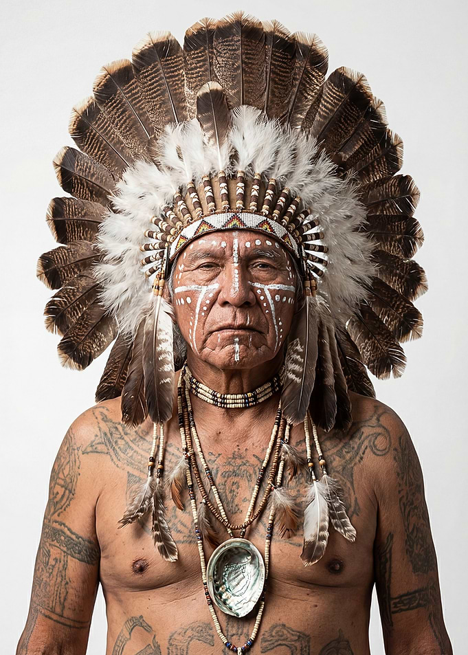 Native American Man in Headdress