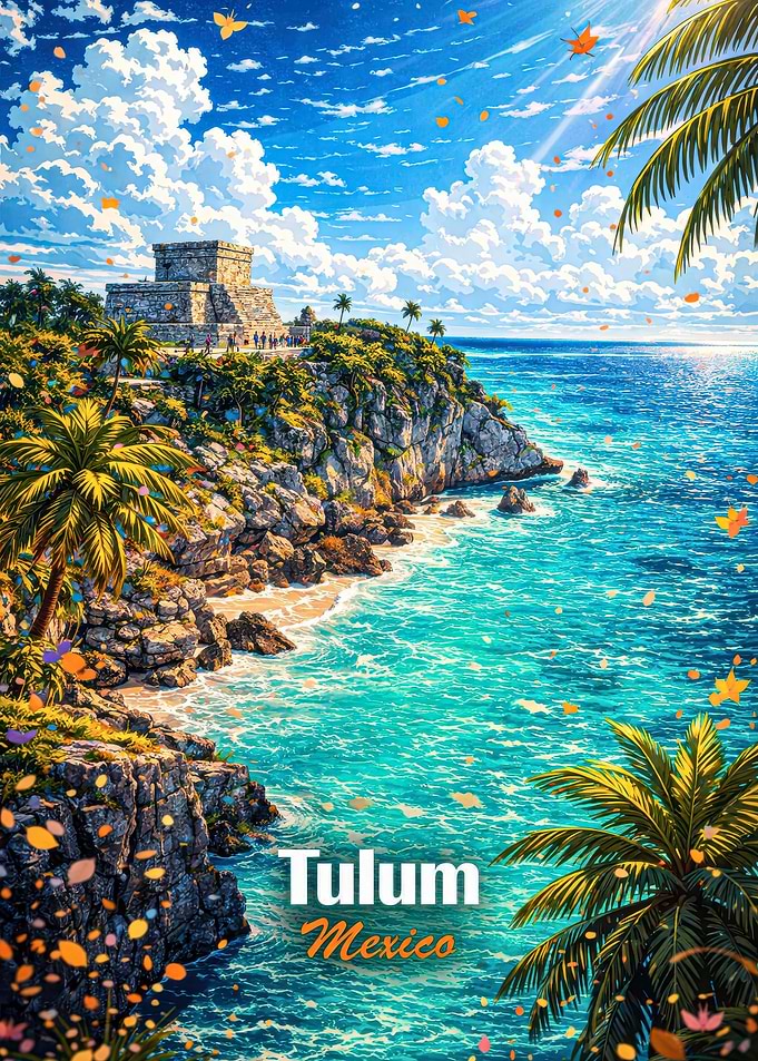 Tulum Mexico Coastal Ruins