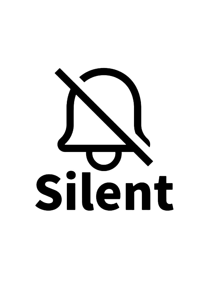 Silent Bell Icon with Text