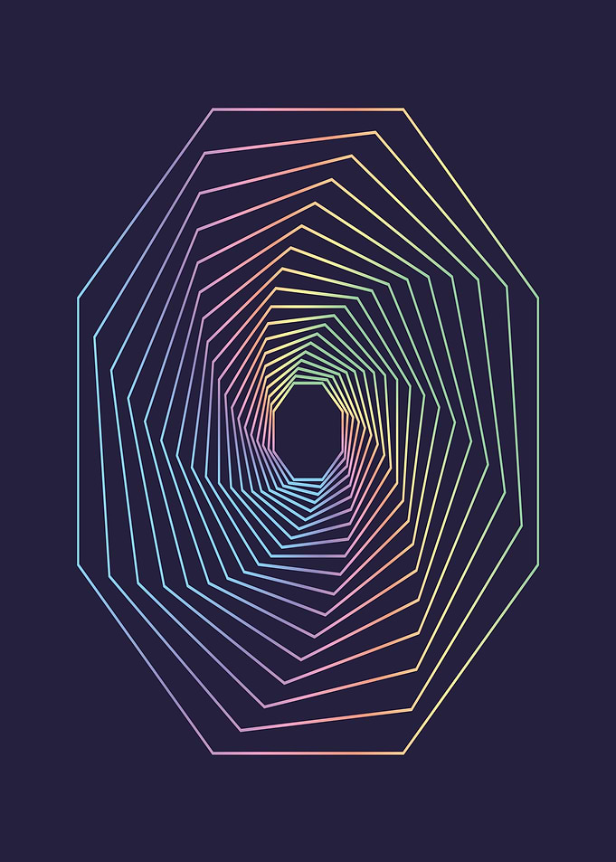 Geometric Octagon Tunnel Illusion